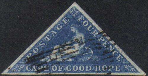 Cape of Good Hope - SG2 4d Deep Blue on Deeply Blued paper CV R2800