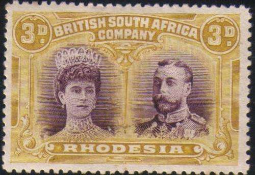 Rhodesia /BSAC 1910 3d Double Head MM