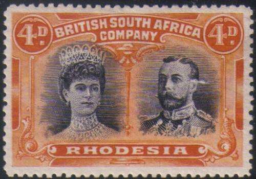 Rhodesia / BSAC SG140 4d Black & Orange MM