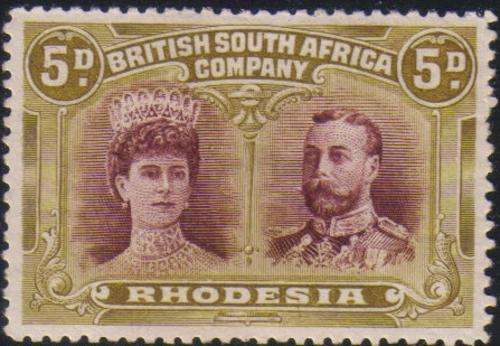 Rhodesia / BSAC 1910 5d Double Head