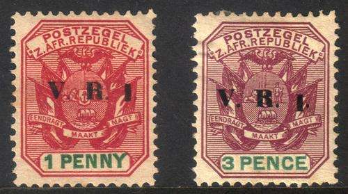 Transvaal : 1900 : 1d & 3d with both displaying dropped "I" - VERY SCARCE
