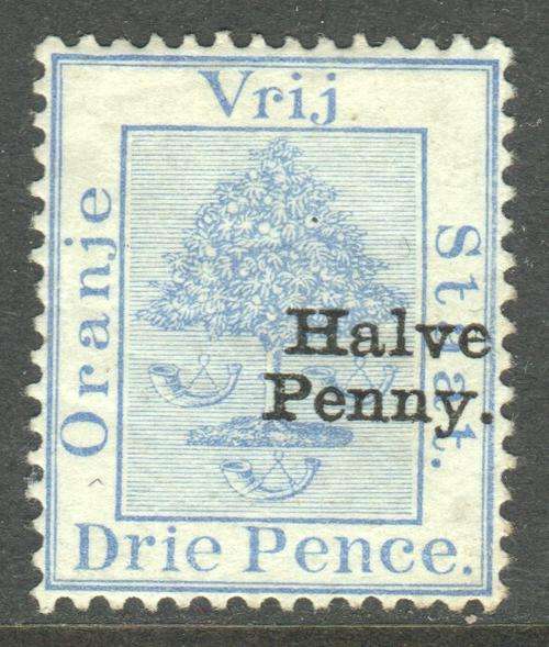 OFS - 1896 SG77 1/2d on 3d Overprint "Halve Penny" - misaligned o/p MM