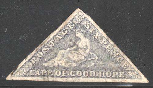 Cape of Good Hope 1862 - SACC7c :  6d SLATE LILAC VFU CV R20000