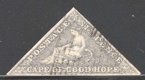 Cape of Good Hope : SG7c 6d SLATE LILAC - SUPERB USED