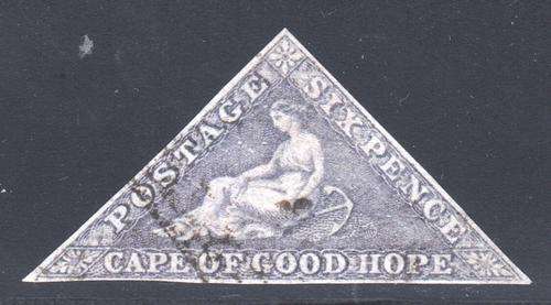 Cape of Good Hope : SG7d 6d Slate Purple VFU - **SCARCE**
