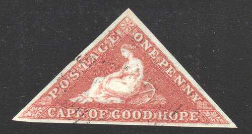 Cape of Good Hope : 1853 Sg3 1d Brick Red , slightly blued paper EXCEPTIONAL USED EXAMPLE