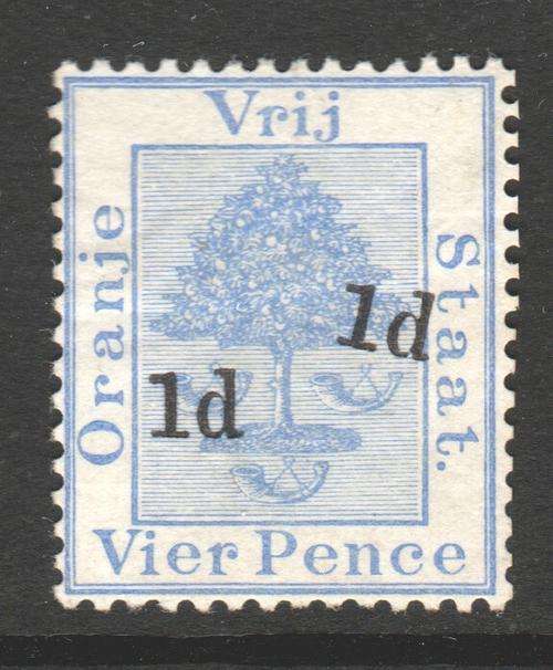 OFS - 1890 SG57(a) 1d ON 4d ULTRAMARINE O/P TYPE (a) DOUBLE -  MNG