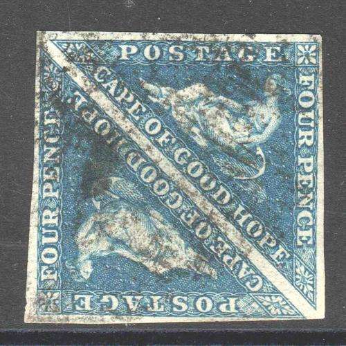 Cape of Good Hope : SG2 4d Deep Blue PAIR (Deeply blued Paper) 4 Margins