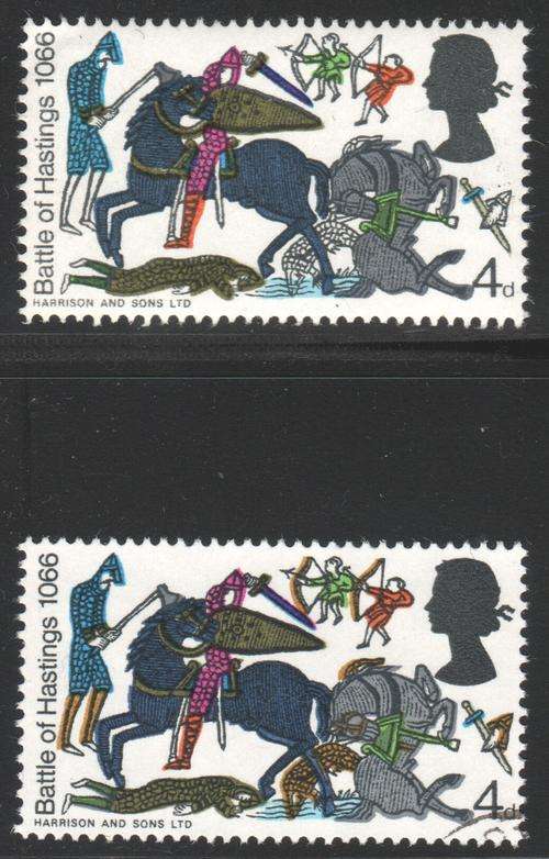 Great Britain : SG705c 4d Multicoloured - VARIETY MISSING BISTRE MM