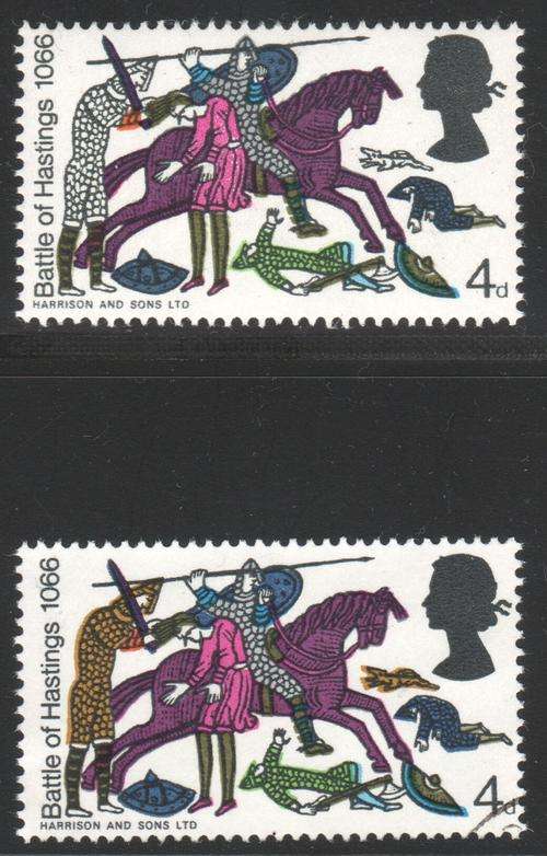 Great Britain : SG709c 4d Multicoloured - VARIETY MISSING BISTRE UM