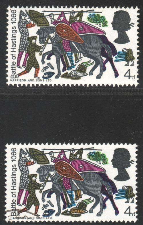 Great Britain : SG710c 4d Multicoloured - VARIETY MISSING BISTRE LMM