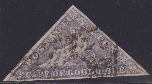 Cape of Good Hope - 1862 SACC7d : 6d SLATE PURPLE - VFU - CV R27000