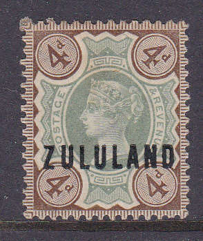 Zululand - SG6 /SACC6 4d Green and Deep Brown MM CV R1200