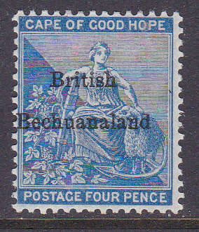 British Bechuanaland 1885 SACC3 4d Dull Blue(WM CROWN CC) LMM CV R2200