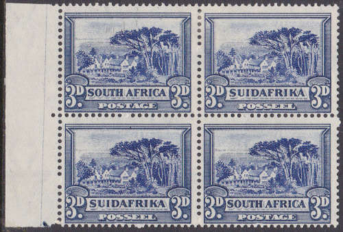Union of SA - 1933 SG45c 3d Blue Marginal BO4 UM/MM