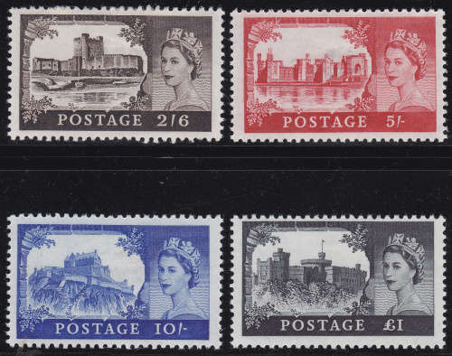 Great Britain - QEII - SG536a-SG539a -  DE LA RUE CASTLE SET VLMM