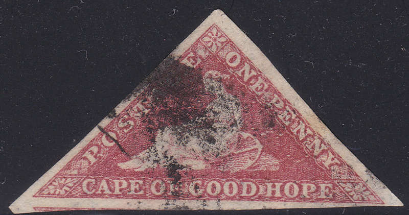 Cape of Good Hope - SACC5c - 1d DEEP ROSE - VFU WITH SIDEWAYS WATERMARK - RARE - CV R30000
