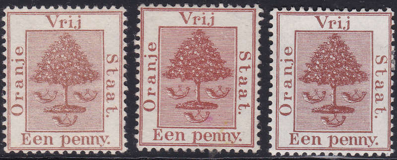 OFS 1868 SG1-3 1d PALE/RED/DEEP BROWN MM/UNUSED