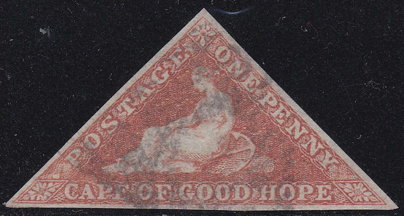 Cape of Good Hope SACC3a 1d BROWN RED -VERY FINE USED  - 3 EXCELLENT EVEN MARGINS - CV R13000
