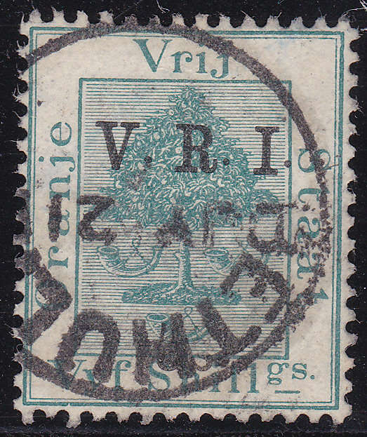 OFS - 1900 SG122 5/- GREEN WITH MISSING TOP TO `s` IN O/P VALUE (UNLISTED) - FINE USED