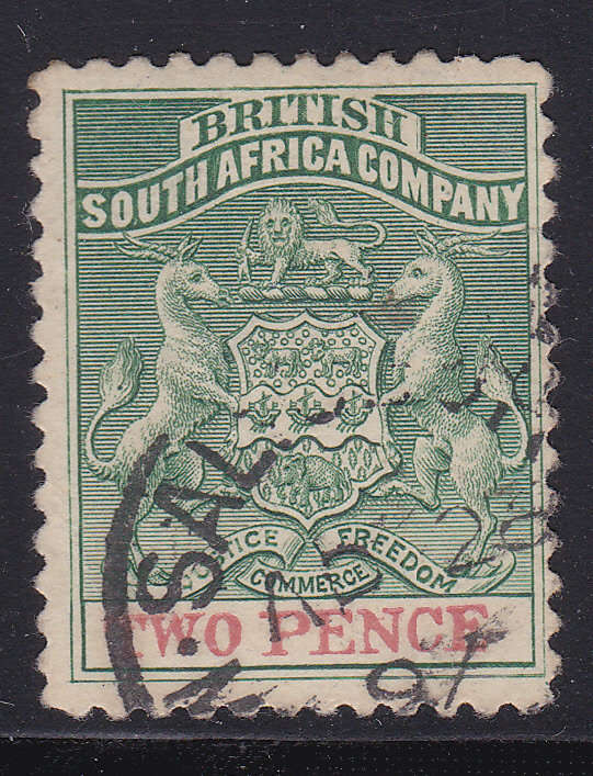BSAC / Rhodesia : SG27 2d Green & Red VFU CV £19(2017)