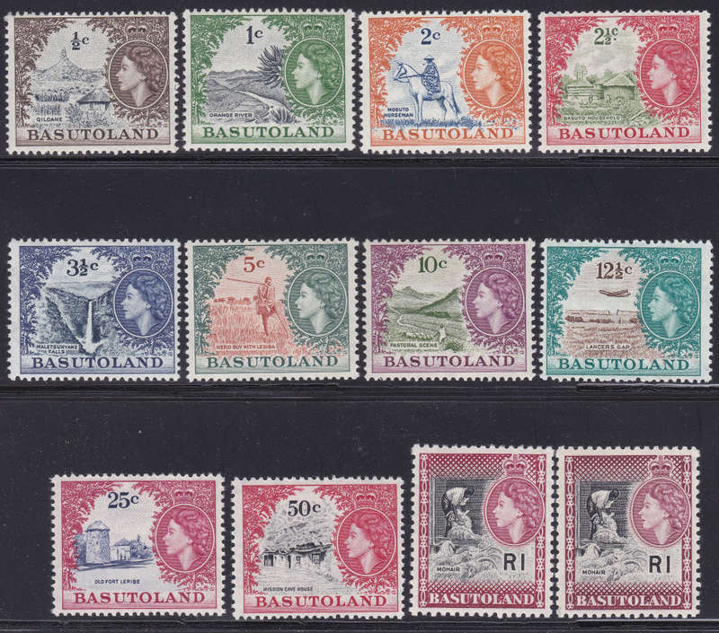 Basutoland 1961-63 SACC69-79a COMPLETE SET OF 11 WITH ADDED R1 (SG79a) UNMOUNTED MINT CV R4616