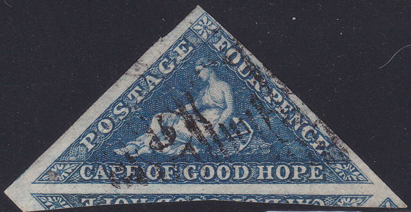Cape of Good Hope - SG19d / SACC15aa  4d BLUE WITH SIDEWAYS WATERMARK VFU CV R10000