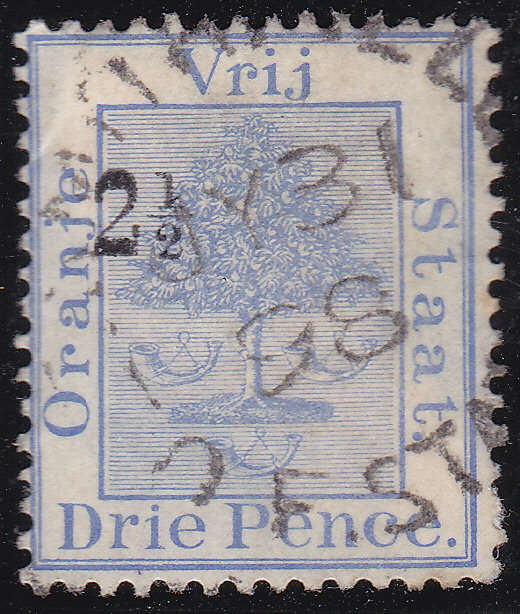 OFS 1888 SG46v / SACC83v 2½d on 3d ULTRAMARINE WITH CURVED FOOT TO `2`  - UNLISTED
