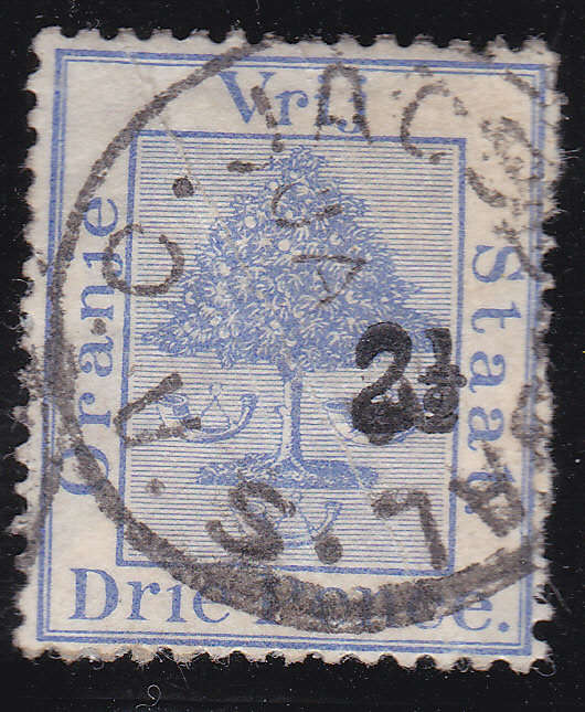 OFS 1888 SG83v / SACC46v 2½d on 3d ULTRAMARINE WITH DOUBLE OVERPRINT - UNLISTED