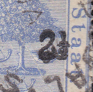 OFS 1888 SG83v / SACC46v 2½d on 3d ULTRAMARINE WITH DOUBLE OVERPRINT - UNLISTED