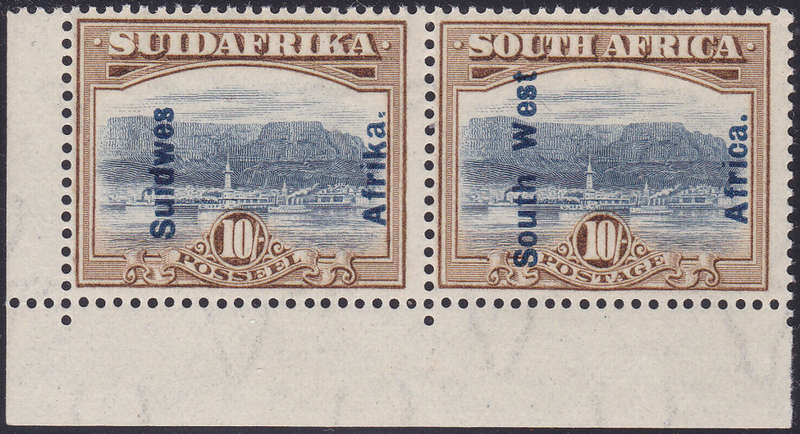 South West Africa SACC80 10/- BLUE & BROWN ***UNMOUNTED MINT*** CV R2200+