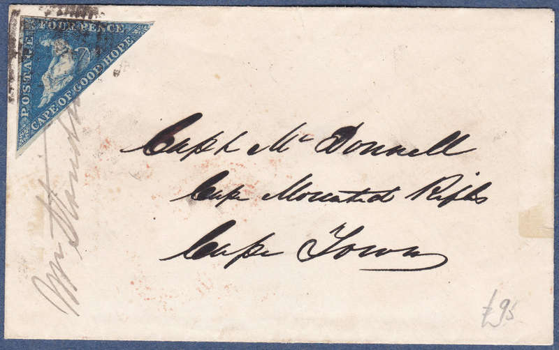 Cape of Good Hope 1861 COVER(ENVELOPE) TO CAPE TOWN - VERY FINE