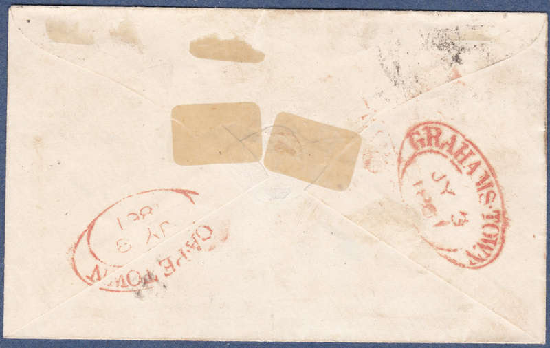 Cape of Good Hope 1861 COVER(ENVELOPE) TO CAPE TOWN - VERY FINE