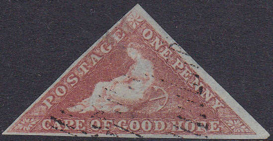 Cape of Good Hope SACC3 1853 1d BRICK-RED - VFU CV R11000
