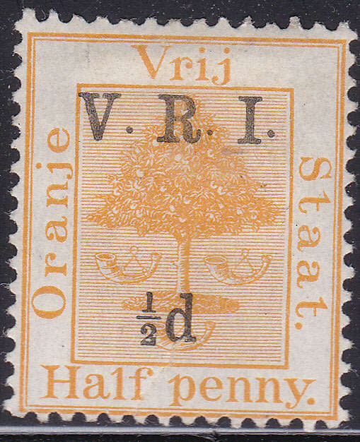 OFS 1900 SACC59f ½d ON ½d ORANGE WITH SMALL `½` VARIETY MM CV R300