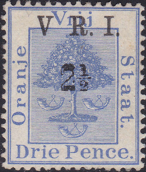 OFS 1900 SG104a / SACC52a 2½d ON 3d  ULTRAMARINE , NO STOP AFTER `V` MM - CV R1500