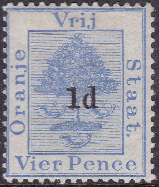 OFS 1890 SACC33 1d ON 4d ULTRAMARINE OVERPRINT TYPE a - CV R550