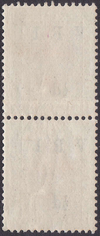 OFS 1900 ½d ON ½d ORANGE PAIR, BOTTOM STAMP WITH `1` FOR `I` LMM - UNLISTED