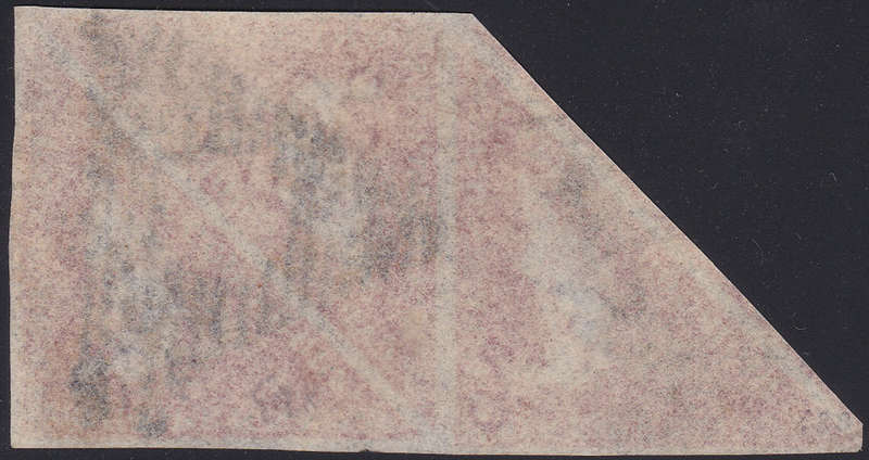 Cape of Good Hope 1858 1d DEEP ROSE-RED BLOCK OF 3 - SUPERB USED-RARE MULTIPLE - BRANDON CERTIFICATE
