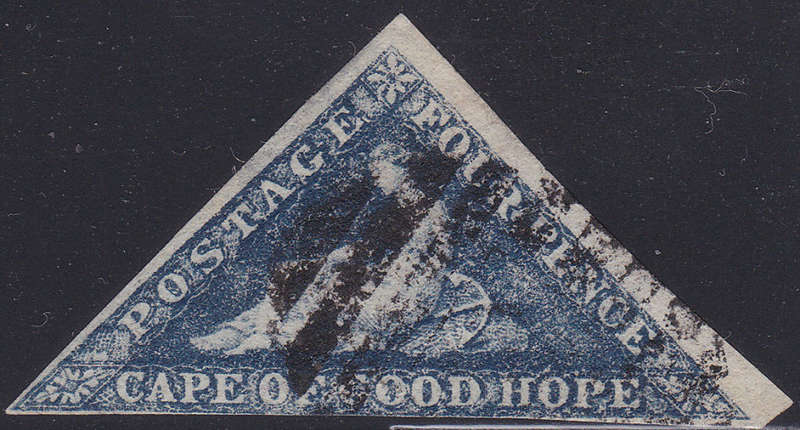 CAPE OF GOOD HOPE 1853 SACC15b - 4d SLATE BLUE - FINE USED - CV R18000