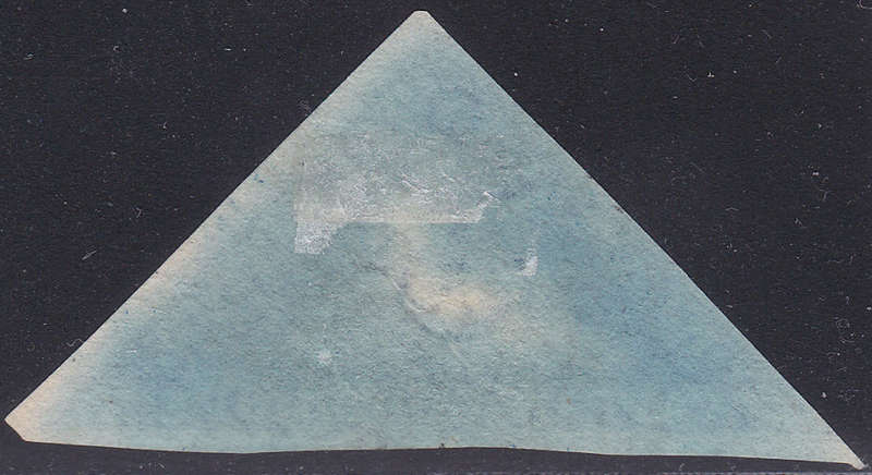 CAPE OF GOOD HOPE 1853 SACC2 - 4d DEEP BLUE ON DEEPLY BLUED PAPER - VFU- CV R5500