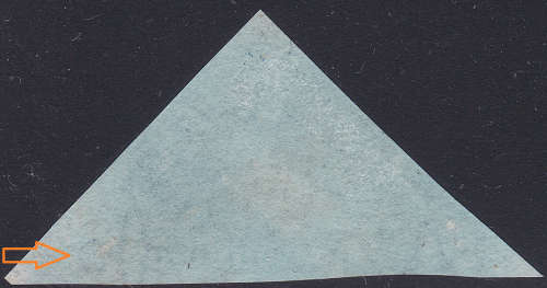 CAPE OF GOOD HOPE 1853 SACC2a - 4d DEEP BLUE ON DEEPLY BLUED PAPER SIDEWAYS WATERMARK- VFU-CV R12000