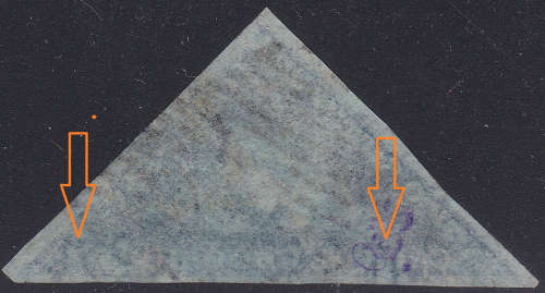 CAPE OF GOOD HOPE 1853 SACC2a - 4d DEEP BLUE ON DEEPLY BLUED PAPER SIDEWAYS WATERMARK- VFU-CV R12000
