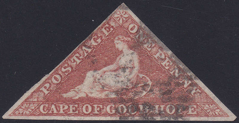CAPE OF GOOD HOPE 1855 SACC5 - 1d BRICK-RED ON CREAM TONED PAPER - FINE USED - CV R40000(PFSA CERT)