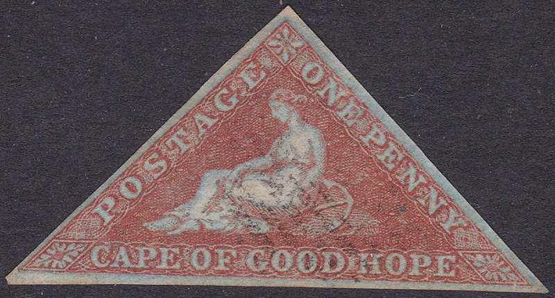 Cape of Good Hope 1853 SACC3a 1d BROWN RED - VFU CV R13000