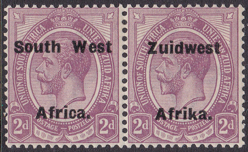 SWA 1924 TYPE V1 SACC42 2d  PURPLE BILINGUAL PAIR LMM (9,5mm ; 16mm)