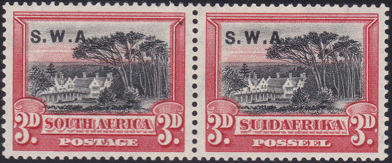 SWA 1927-30 SACC84c 3d BLACK & RED PAIR(P14) - NO STOP AFTER "A" VLMM CV R1500