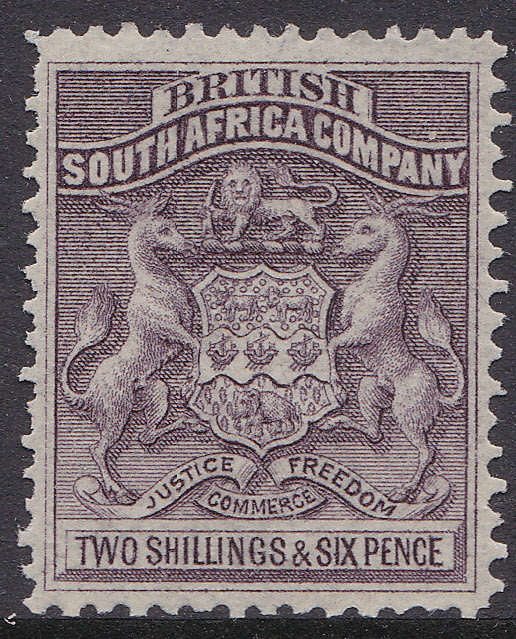 BSAC / Rhodesia : SG6 & 7 : 2s6d Lilac & Grey-Purple  MM CV £113
