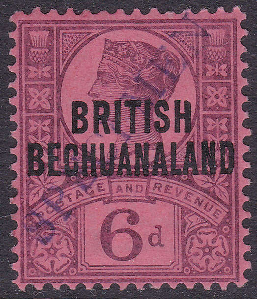 BRITISH BECHUANALAND 1891-1804 SACC36s 6d PURPLE and ROSE-RED `SPECIMEN` MM CV R1000