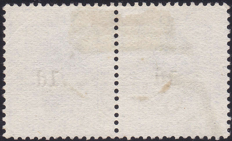 OFS - SACC33(var) 1d ON 4d ULTRAMARINE PAIR WITH BROKEN.MALFORMED `d` LEFT STAMP-SCARCE/UNLISTED